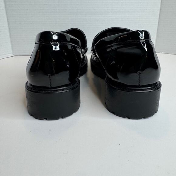 Steve Madden Sz 11 Black Patent Langsten Leather Platform Loafers - Picture 8 of 11
